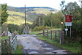 Open gates at level crossing, Ynys-dwfnant