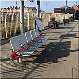 ST1166 : Seating on Barry Island railway station by Jaggery