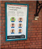 ST1166 : Travel Safer notice on Barry Island railway station by Jaggery