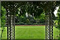 Hare Hill (National Trust): View from the covered seating area in the Walled Garden