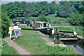 SJ9152 : Lock 7, Railway Lock, Caldon Canal, 1978 by Robin Webster