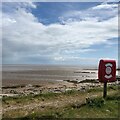 SD2669 : Lifebuoy and Beach at Newbiggin by Eirian Evans
