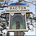TG3433 : Bacton village sign by Jane Rackham