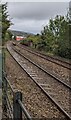 Towards a bend in the railway near Aber station, Caerphilly