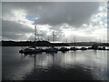 Boats moored on River Foyle