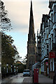 The spire of St George?s United Reformed Church  Southport