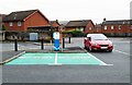 Electric vehicle charging point, Carrickfergus Railway Station, Victoria Street, Carrickfergus, N. Ireland,