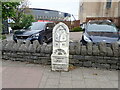 Milestone near the Millennium Stadium, Cardiff