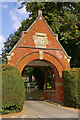 TQ1549 : Entrance arch, Milton Court by Ian Capper