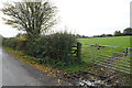 A slightly muddy field entrance