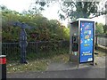 ST2994 : Sustrans milepost and phone box, Commercial Street, Cwmbran by David Smith