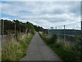 Cycle route (former railway) crossing viaduct in Talywain