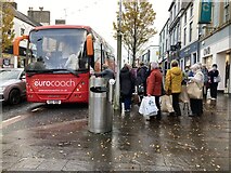 H4572 : Passengers boarding a coach in High Street, Omagh by Kenneth  Allen