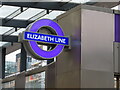 TQ2681 : London Underground Elizabeth Line roundel, Paddington by David Hawgood