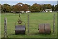 Rollers on the cricket ground at Woodgreen