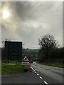 Roadworks on a murky autumn day