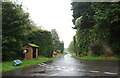 Bus shelter on road junction, Roxburgh