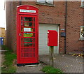 Elizabeth II postbox and telephone box, Goodmanham