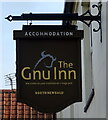 Sign for the Gnu Inn, North Newbald