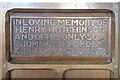 SP0531 : Carved memorial inscription by Philip Halling
