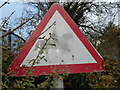 Roadside warning sign for horse riders