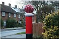 TL3013 : Knitted letterbox cover on Bentley Road, Hertford by David Howard