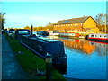 Narrowboats and cottages at Stanley Ferry