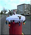 Pillar box, Christmas Day (close-up)