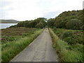 NC4653 : Strath More - Minor road beside Loch Hope by Peter Wood
