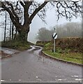 End of the 30mph zone beyond the eastern edge of Llanvair Discoed