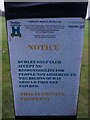 SO9689 : Public footpath safety notice at Dudley Golf Course by Ian S