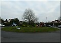 Roundabout at the junction of Guildford and Eglwy Roads with Wych Hill Lane (B)