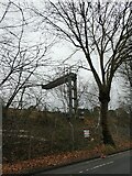 TQ0159 : Railway gantry seen from Maybury Road by Basher Eyre