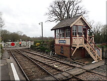 TQ8833 : The signal box at Tenterden Town station by Marathon