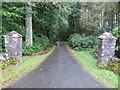 Entrance gateway and driveway leading to Borthwickshiels