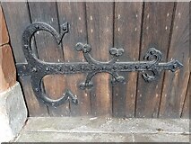 SO7863 : Decorative door hinge, Little Witley church by Jeff Gogarty