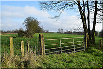 H5170 : Gate and countryside, Deroran by Kenneth  Allen