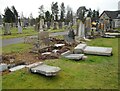 Flattened gravestones, Cadder Cemetery