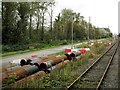SK0617 : Stored pipes, Rugeley Power Station by Adrian Taylor