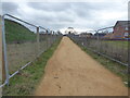 SO8853 : Bridleway between Heras fencing, Worcester by Chris Allen