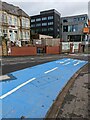 ST3088 : Blue cycle lanes, Mill Street, Newport by Jaggery