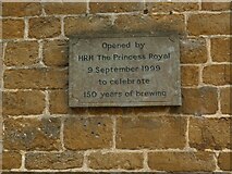 SP3433 : Hook Norton Brewery: visitor centre plaque by Stephen Craven