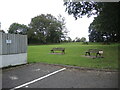 Picnic area behind the hall