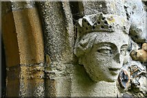 TM0174 : Wattisfield, St. Margaret's Church: North chancel doorway queen stop by Michael Garlick