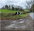 Bend warning sign, Howick, Monmouthshire