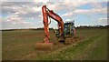 TF1405 : Highway maintenance Hitachi excavator on Helpston Road, Glinton by Paul Bryan