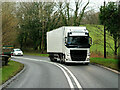 SH5440 : Volvo Truck on the A487 near Penmorfa by David Dixon