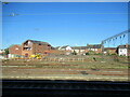 Houses on Friars Terrace Stafford alongside the railway