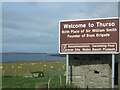 Welcome to Thurso sign