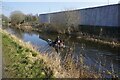 Motorised canoe on the Union Canal